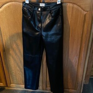 Aritzia Black faux leather Straight Leg Pants